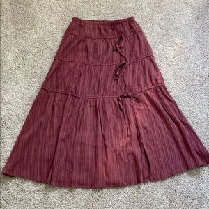 In February • Crinkle Side Slit Midi Skirt Raspberry Truffle